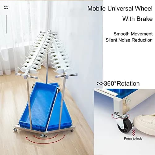 WXZX Utility Movable Commercial Rack for Mops & Brooms | Space-Saving Housekeeping Cart (67×50×122cm) thumbnail 4