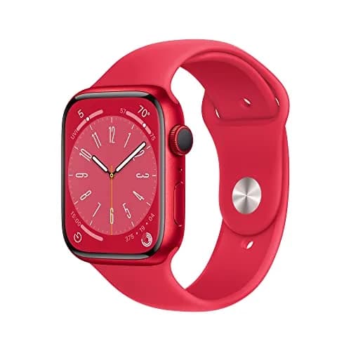 Apple Watch Series 8 GPS 45mm Red Aluminum Case Red Sport Band M/L | Essential Health & Safety Companion - main product image