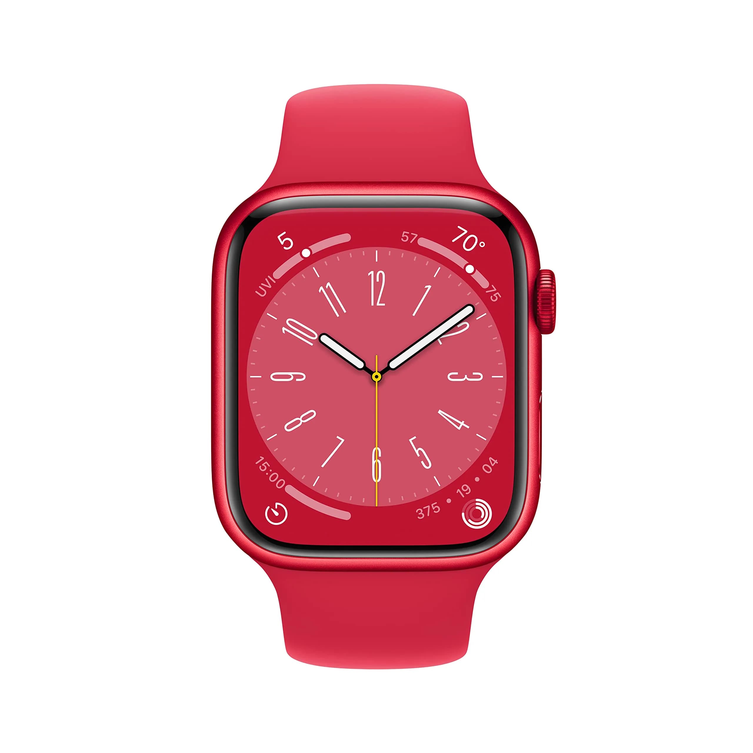 Apple Watch Series 8 GPS 45mm Red Aluminum Case Red Sport Band M/L | Essential Health & Safety Companion - view 2