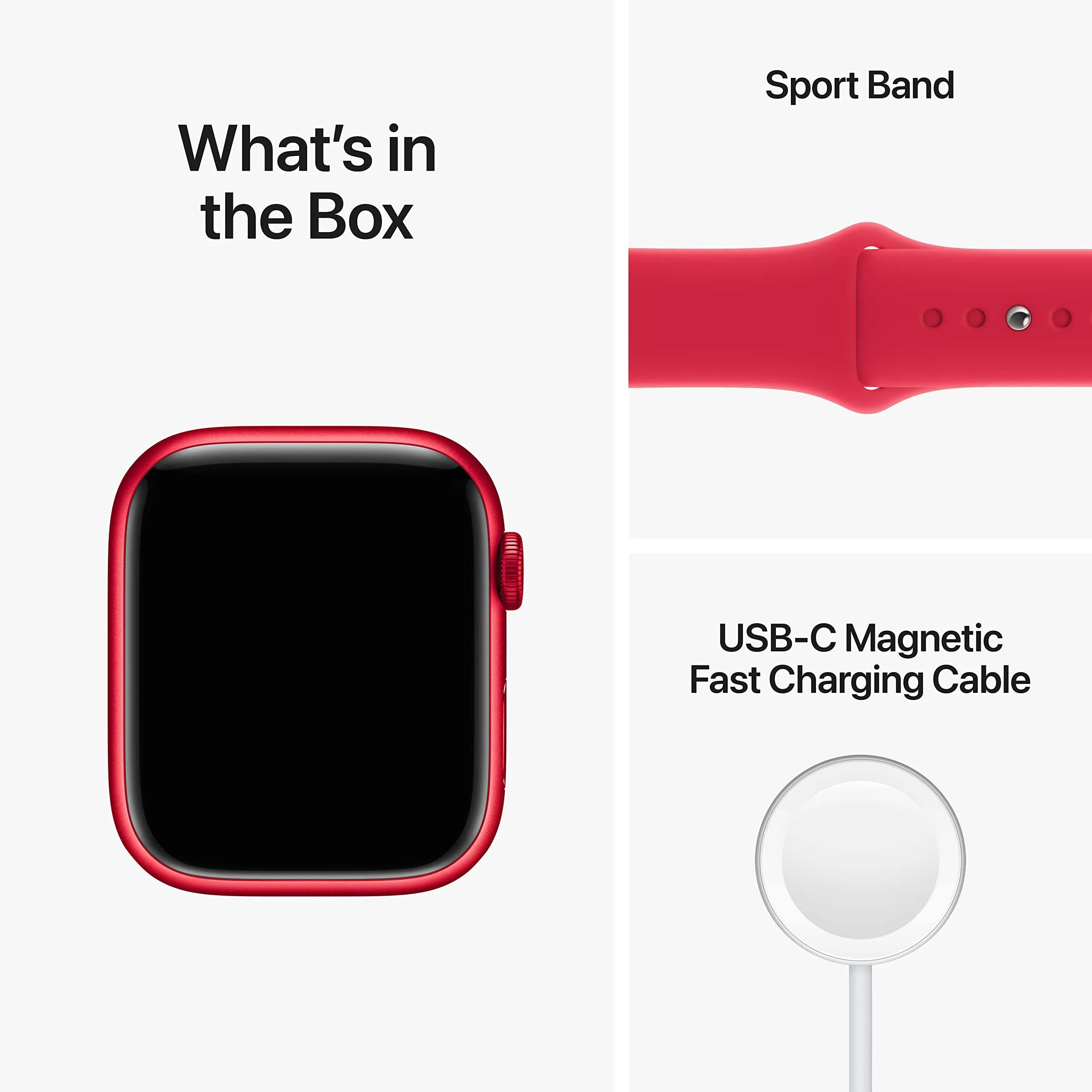 Apple Watch Series 8 GPS 45mm Red Aluminum Case Red Sport Band M/L | Essential Health & Safety Companion - view 6