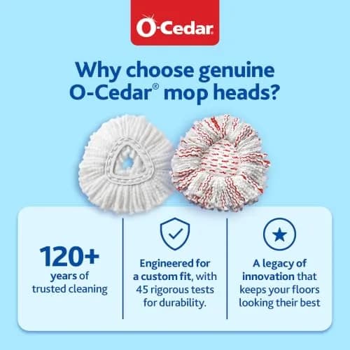 O-Cedar EasyWring Deep Clean Refill (1-Pack, White) | 40% More Cleaning Power | Microfiber Mop Refill for Spin Mop Systems thumbnail 7