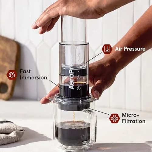 AeroPress Flow Control Filter Cap, Black | Brew Espresso-Style Crema & More thumbnail 2