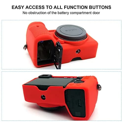Easy Hood Red Silicone Camera Case for Sony A6600 Alpha 6600 ILCE-6600 Camera | Slim Fit, Lightweight, Protective Cover thumbnail 5