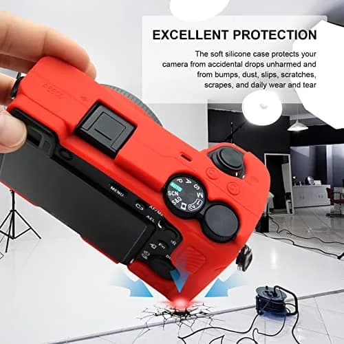 Easy Hood Red Silicone Camera Case for Sony A6600 Alpha 6600 ILCE-6600 Camera | Slim Fit, Lightweight, Protective Cover thumbnail 3