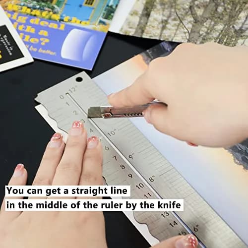 UPTTHOW Metal Irregular Edges Ruler for Paper Tearing | 12" Measuring Tool for Drawing & DIY thumbnail 4