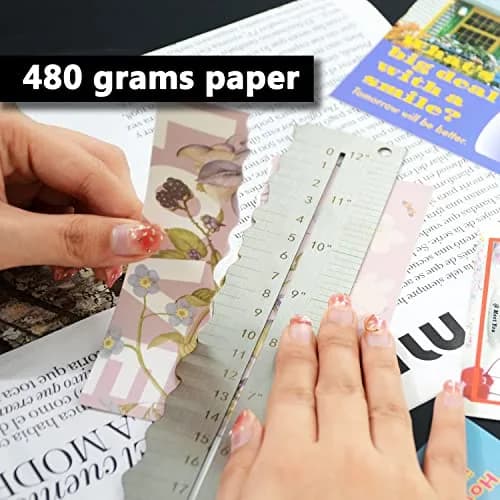 UPTTHOW Metal Irregular Edges Ruler for Paper Tearing | 12" Measuring Tool for Drawing & DIY thumbnail 2
