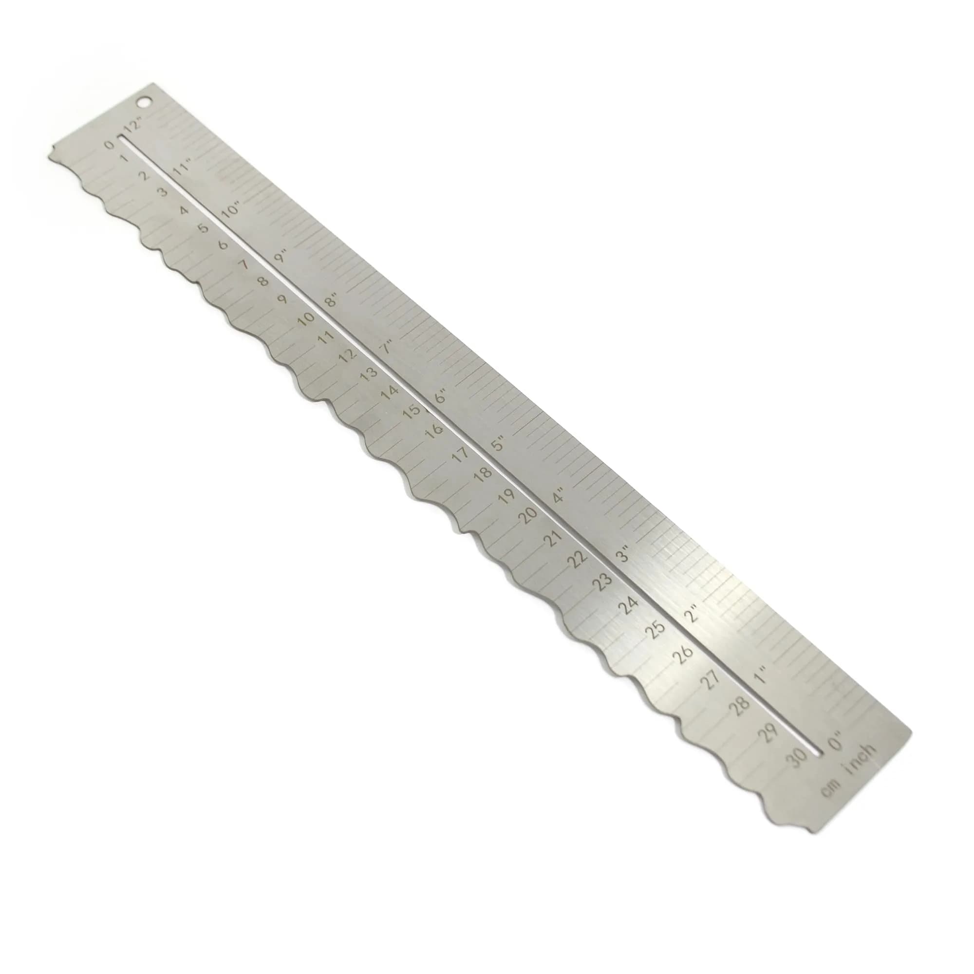 UPTTHOW Metal Irregular Edges Ruler for Paper Tearing | 12" Measuring Tool for Drawing & DIY — Stainless Steel / H - main product image