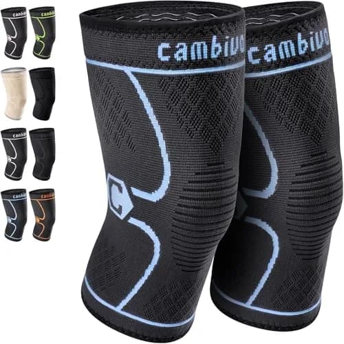 CAMBIVO 2 Pack Knee Brace Compression Sleeve for Men & Women, Blue X-Large | FDA Approved Orthopedic Brace — Blue