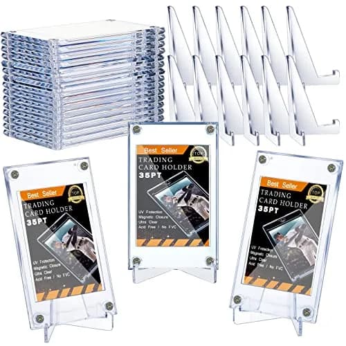 Jetec Baseball Card Holder with Acrylic Display Stands (30 Pcs) | Clear, Protective, Compact thumbnail 1