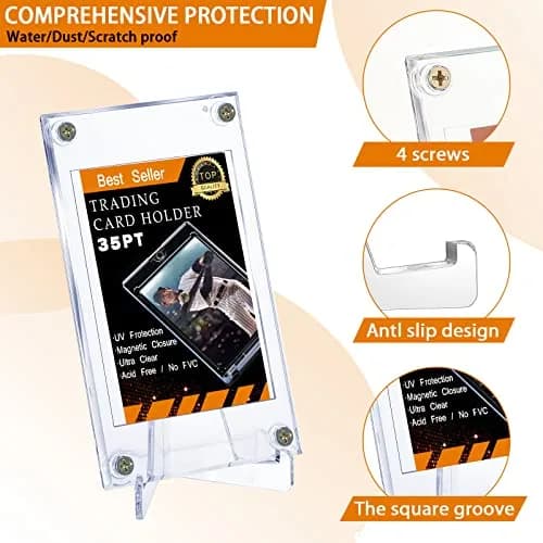 Jetec Baseball Card Holder with Acrylic Display Stands (30 Pcs) | Clear, Protective, Compact thumbnail 3