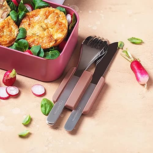 monbento MB Slim Box Moka Flatware Set 3 Pieces | Reusable Stainless Steel Cutlery for Lunch thumbnail 2
