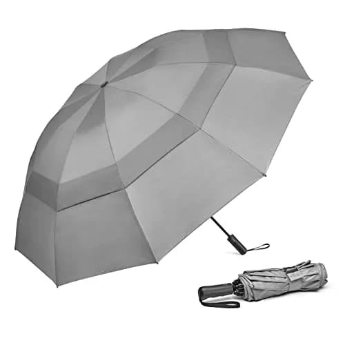 G4Free 62 Inch Large Golf Umbrella Windproof Reverse Travel Umbrella with Double Canopy and Auto Open Close (Grey) | 157.5 cm Arc thumbnail 1
