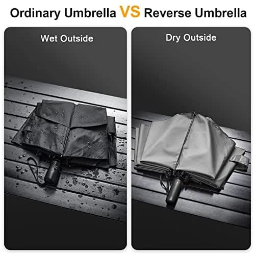 G4Free 62 Inch Large Golf Umbrella Windproof Reverse Travel Umbrella with Double Canopy and Auto Open Close (Grey) | 157.5 cm Arc thumbnail 4
