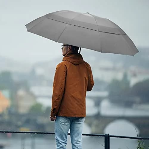 G4Free 62 Inch Large Golf Umbrella Windproof Reverse Travel Umbrella with Double Canopy and Auto Open Close (Grey) | 157.5 cm Arc thumbnail 8