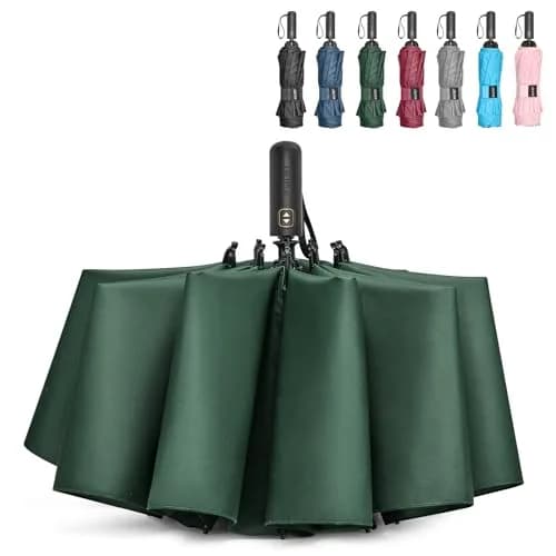 G4Free 62 Inch Large Golf Umbrella Windproof Reverse Travel Umbrella with Double Canopy & Auto Open Close (Dark Green) thumbnail 1