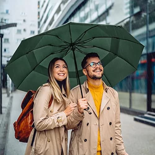 G4Free 62 Inch Large Golf Umbrella Windproof Reverse Travel Umbrella with Double Canopy & Auto Open Close (Dark Green) thumbnail 7