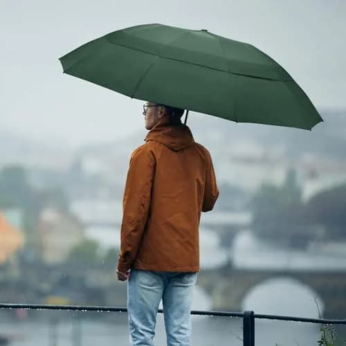 G4Free 62 Inch Large Golf Umbrella Windproof Reverse Travel Umbrella with Double Canopy & Auto Open Close (Dark Green) thumbnail 8