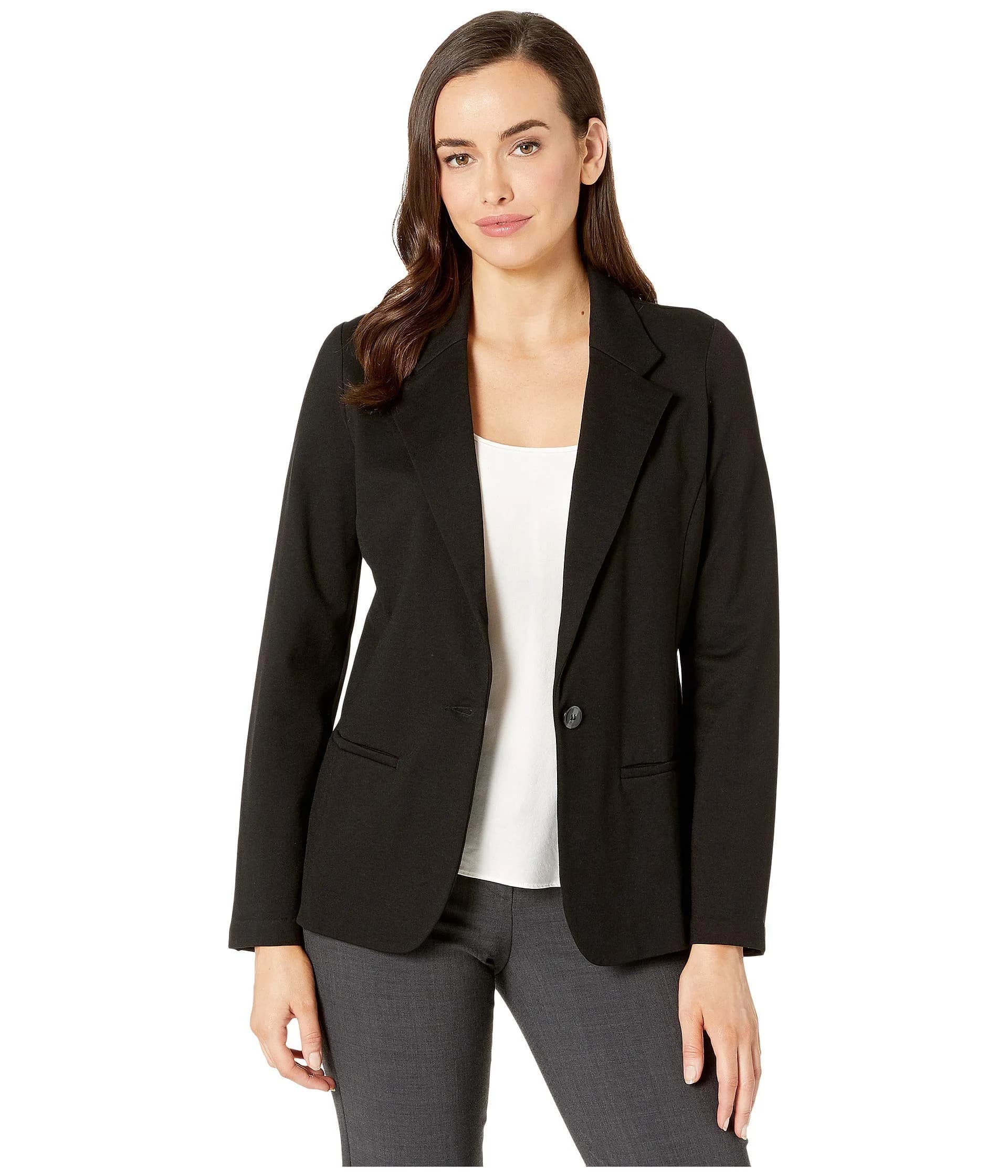 Liverpool Fitted Knit Blazer Black SM | Slim Fit, Rayon Blend, Business Casual