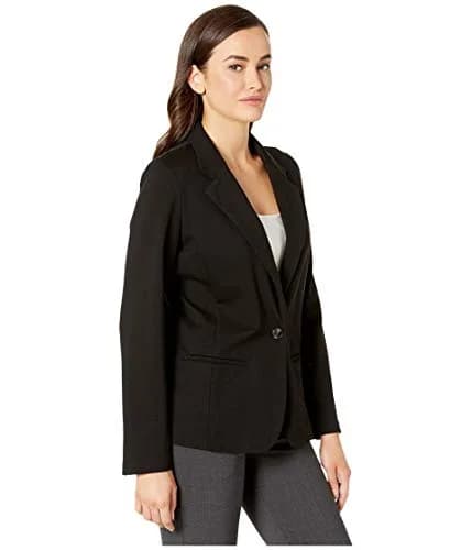 Liverpool Fitted Knit Blazer Black SM | Slim Fit, Rayon Blend, Business Casual thumbnail 4