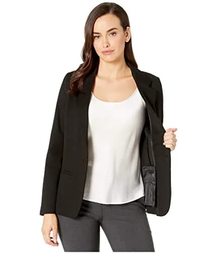 Liverpool Fitted Knit Blazer Black SM | Slim Fit, Rayon Blend, Business Casual thumbnail 5