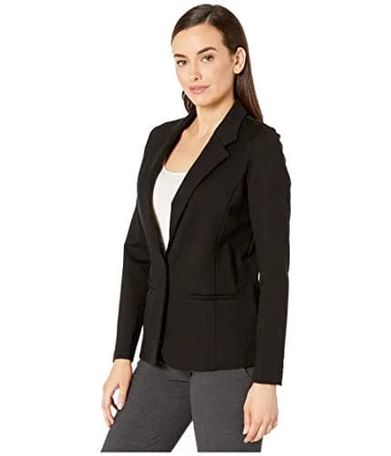 Liverpool Fitted Knit Blazer Black SM | Slim Fit, Rayon Blend, Business Casual thumbnail 2