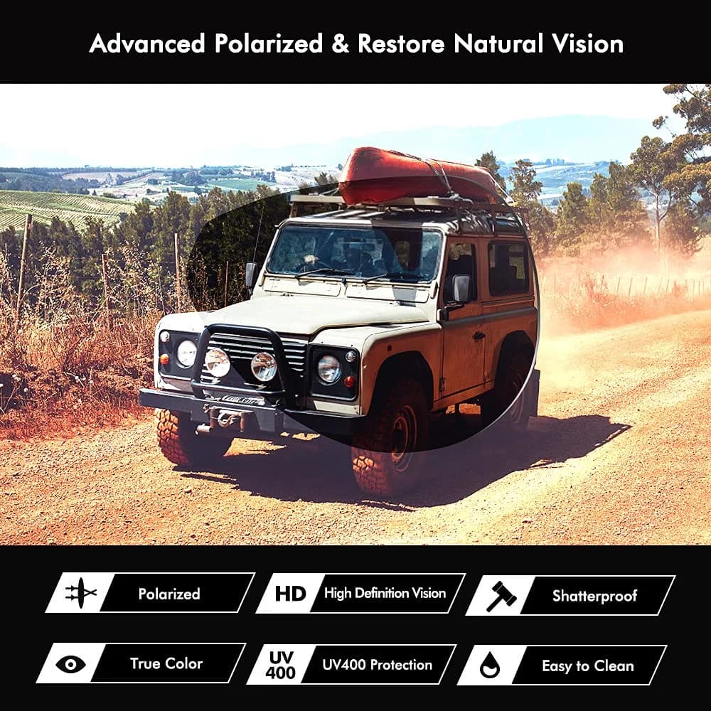 Fishingtours Aviator Sunglasses for Men & Women | Polarized Mirrored Driving Sunglasses (65mm Lens Width) - view 4