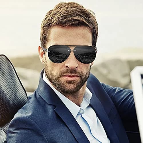 Fishingtours Aviator Sunglasses for Men & Women | Polarized Mirrored Driving Sunglasses (65mm Lens Width) thumbnail 5