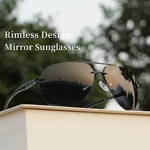 Fishingtours Aviator Sunglasses for Men & Women | Polarized Mirrored Lenses, 65mm thumbnail 2