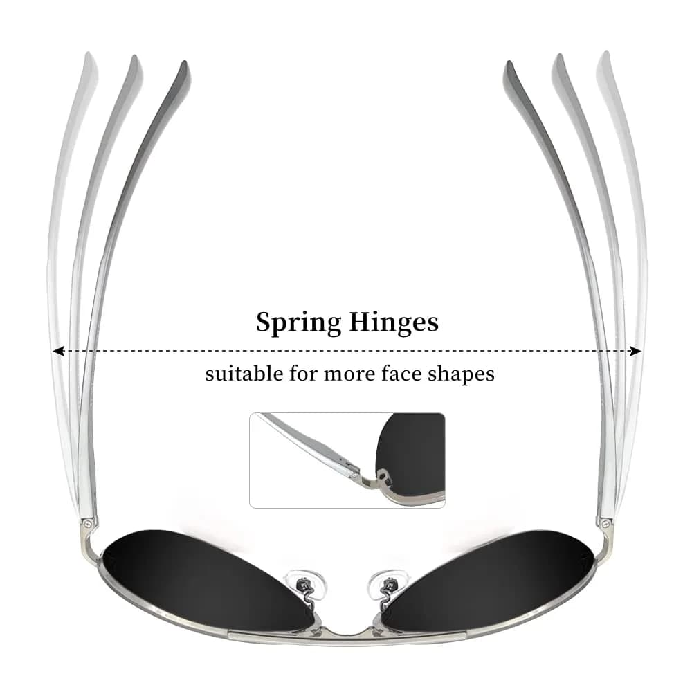 Fishingtours Classic Aviator Sunglasses - Black/Black Frame, 65mm Lens, Polarized Mirrored Lenses for Men & Women - view 3