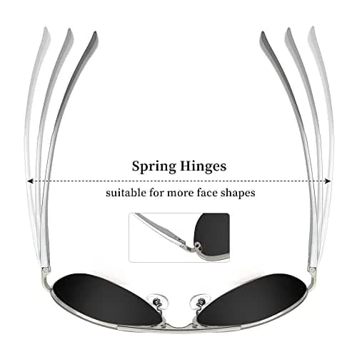 Fishingtours Aviator Sunglasses for Men & Women | Polarized Mirrored Lenses, 65mm thumbnail 3