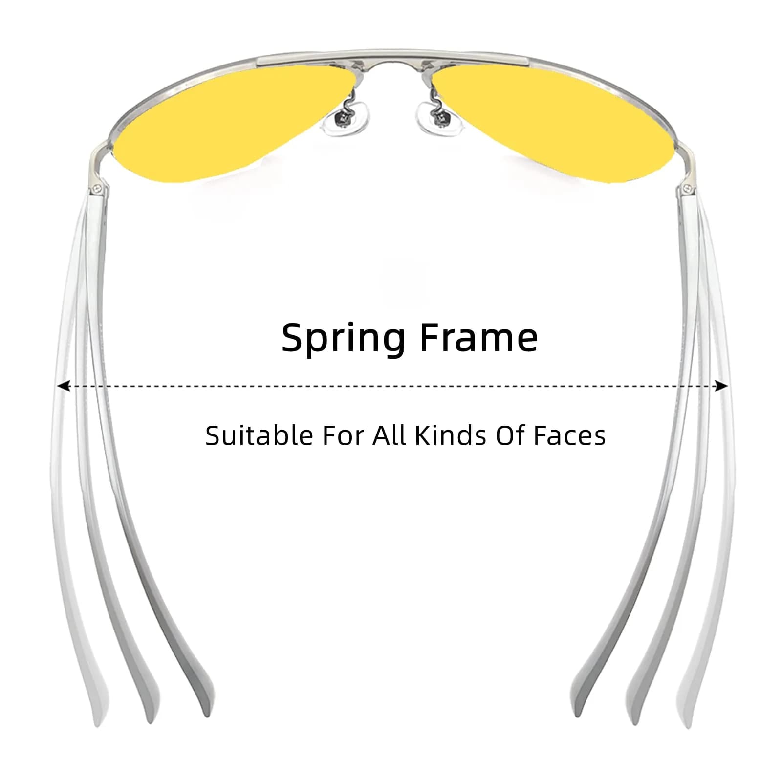 Fishingtours Classic Yellow Aviator Sunglasses for Men & Women | 65mm Lens - view 3