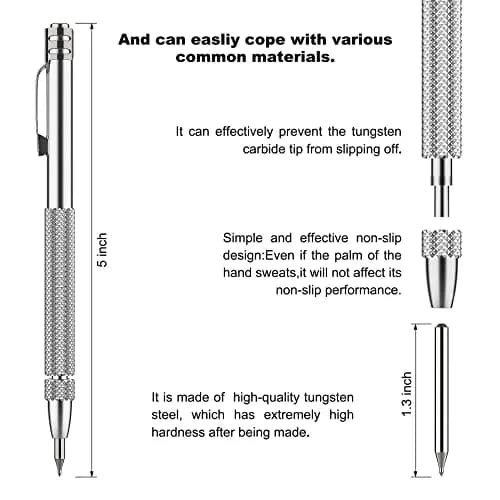 Glieskir Tungsten Carbide Scriber Set with Magnet & 20 Tips | Precision Metal & Glass Marking Tool (70-120 chars) thumbnail 2
