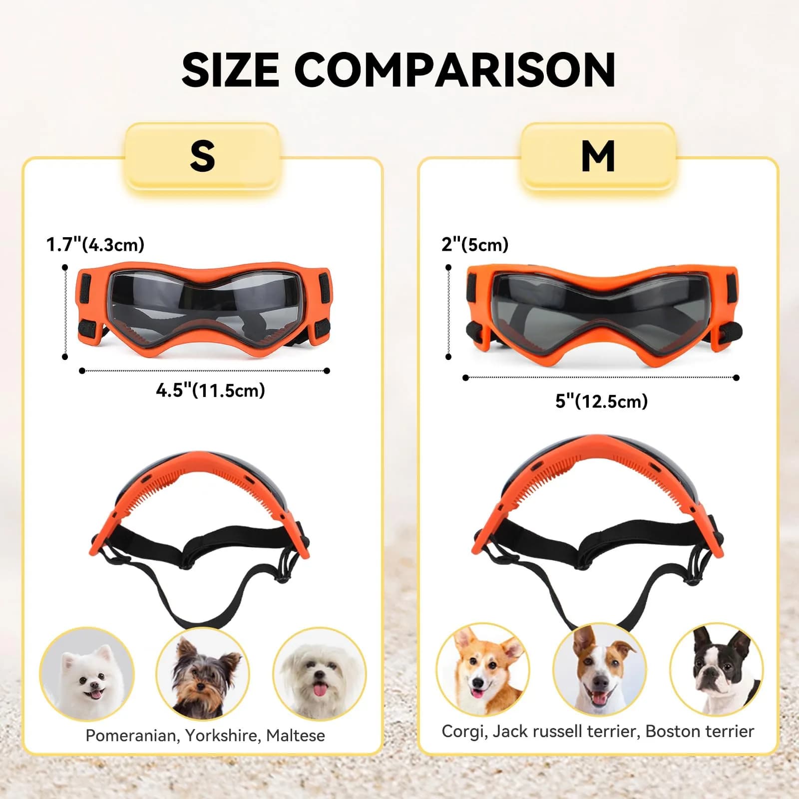 PETLESO Small Breed Dog Goggles - Sporty Orange Pet Sunglasses for Outdoor Adventures - view 4