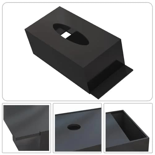 PITBVO Shiny Black Acrylic Tissue Box Holder for Rectangular Tissues | 25.0 cm (9.85") L x 13.0 cm (5.1") W x 11.4 cm (4.5") thumbnail 4