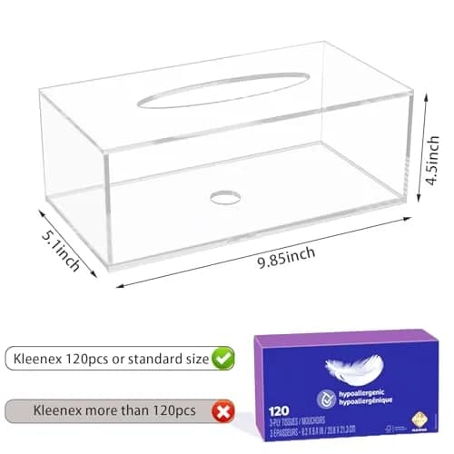 PITBVO Clear Acrylic Tissue Box Cover | Modern, Durable, Easy to Clean (22.99 USD) thumbnail 2