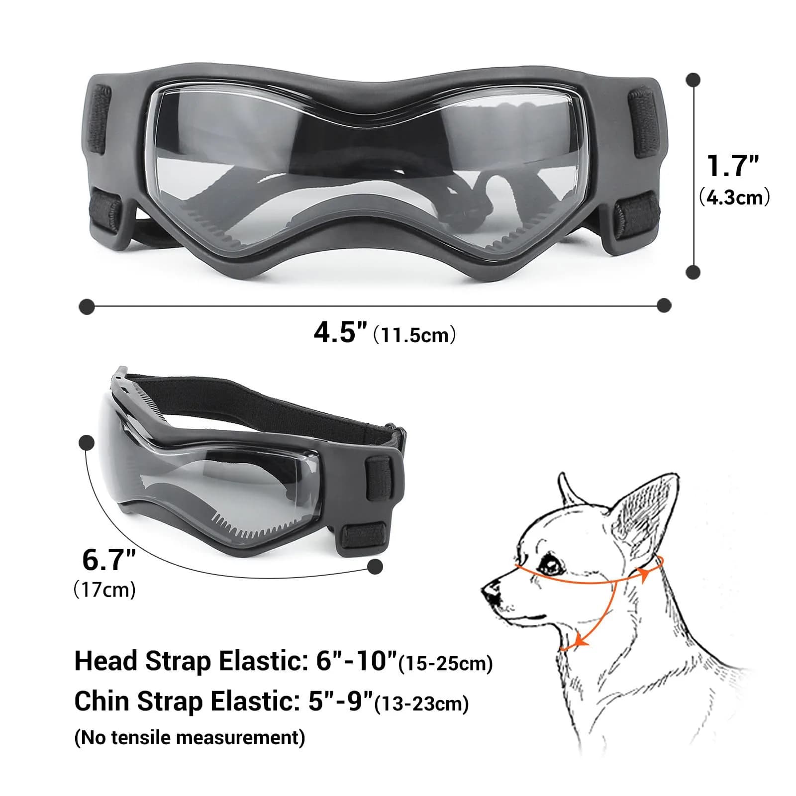 PETLESO Small Breed Dog Goggles | UV Protection Puppy Eyewear for Outdoor Riding Driving, Black S - view 5