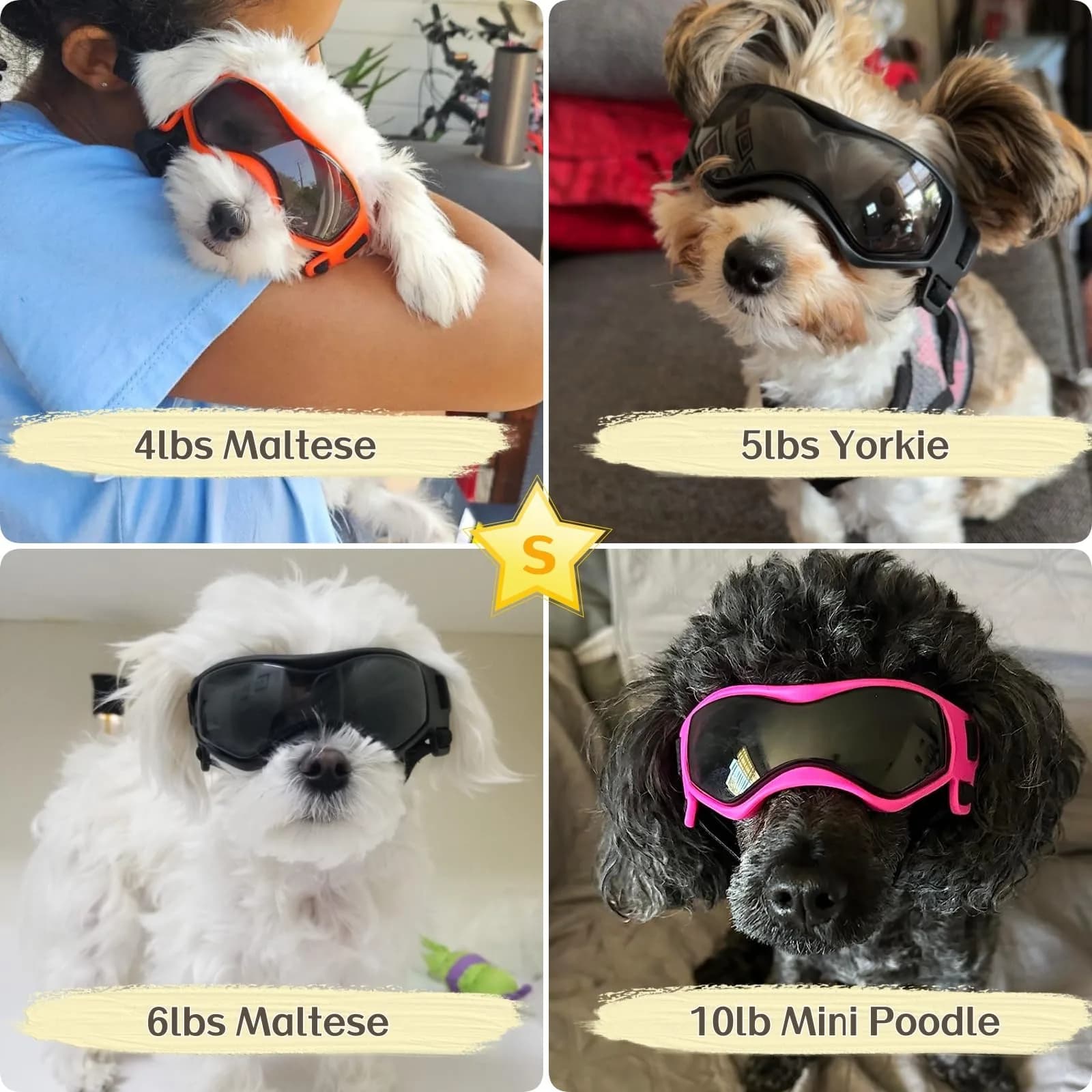 PETLESO Small Breed Dog Goggles | UV Protection Puppy Eyewear for Outdoor Riding Driving, Black S - view 7