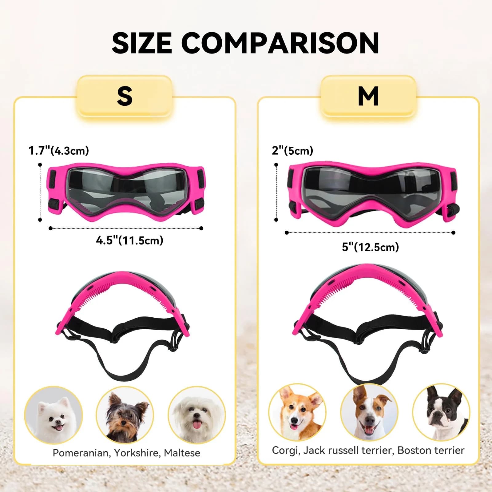PETLESO Pink Small Dog Goggles: UV Protection Sunglasses for Small Breeds - view 4