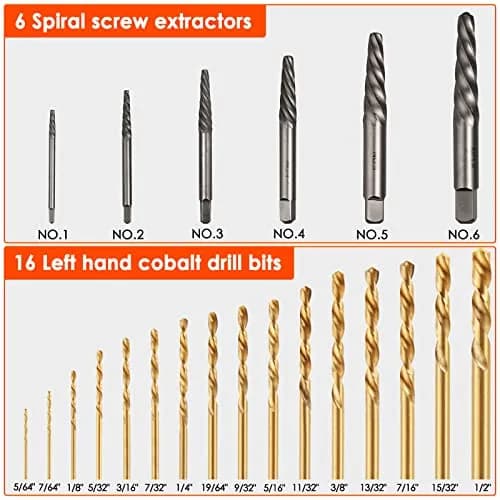 THINKWORK 54-Piece Bolt Extractor Kit with 3/8" Drive | Removes Damaged, Frozen, Rusted, Rounded-Off Bolts, Nuts & Screws thumbnail 6