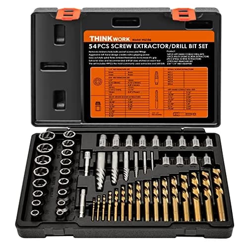 THINKWORK 54-Piece Bolt Extractor Kit with 3/8" Drive | Removes Damaged, Frozen, Rusted, Rounded-Off Bolts, Nuts & Screws thumbnail 1