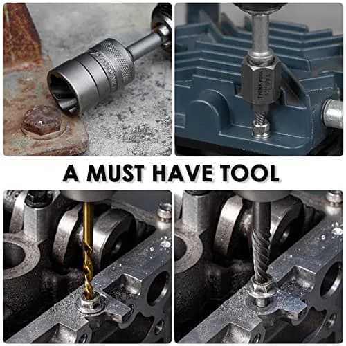 THINKWORK 54-Piece Bolt Extractor Kit with 3/8" Drive | Removes Damaged, Frozen, Rusted, Rounded-Off Bolts, Nuts & Screws thumbnail 7