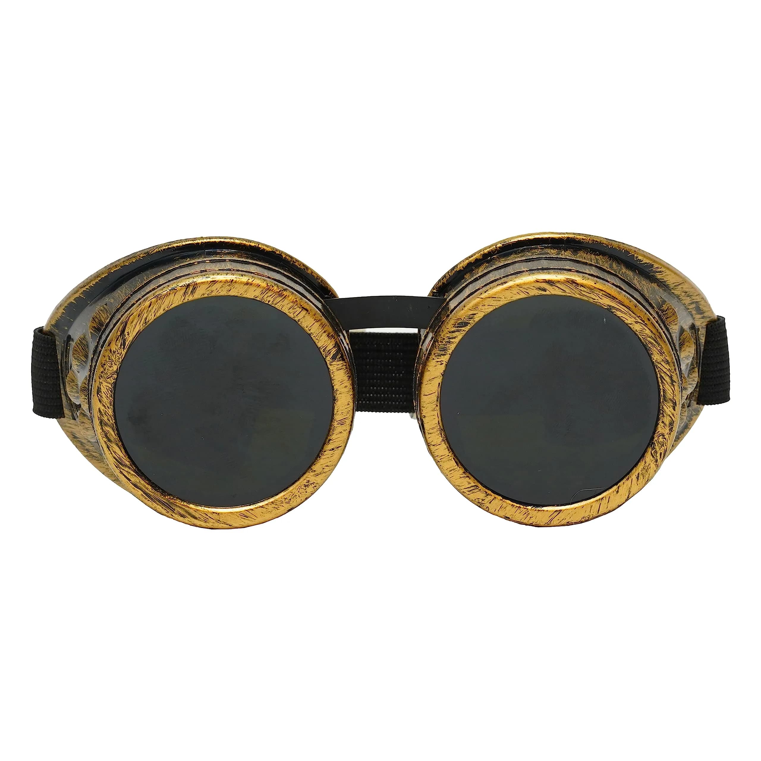 SoJourner Steampunk Goggles Classic - Bronze + Black Lens (3-Pack) | Kaleidoscope Effect Rave Eyewear