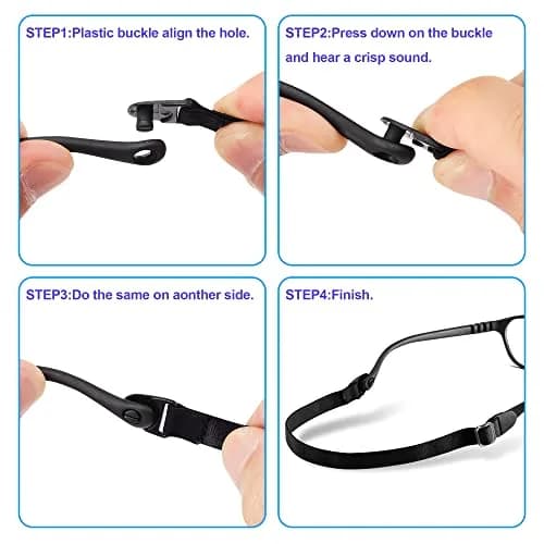 lvvfit Kids Glasses Strap Adjustable Elastic Eyeglasses Band for Toddler Kids Boys Girls | No Tail, Comfort Fit thumbnail 5