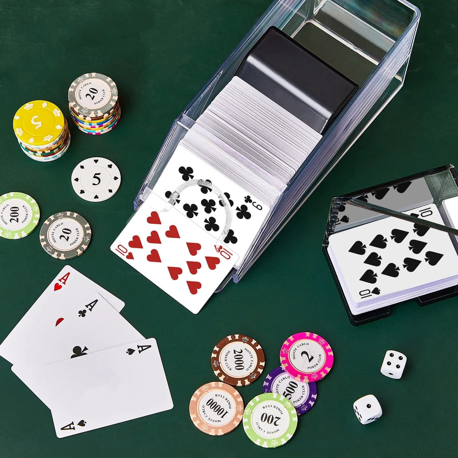 Honoson 4 Deck Blackjack Shoe and Discard Tray Acrylic, Clear | Casino Game Accessory for Home & Tournaments thumbnail 4