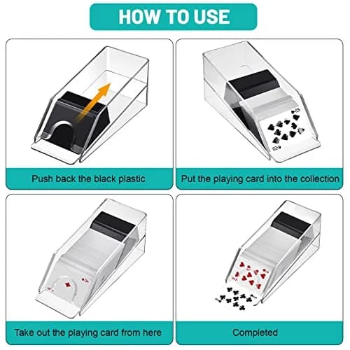 Honoson 4 Deck Blackjack Shoe and Discard Tray Acrylic, Clear | Casino Game Accessory for Home & Tournaments thumbnail 6