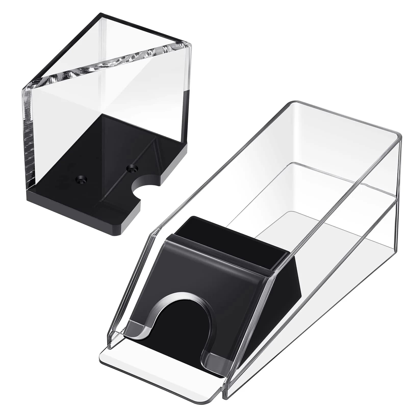 Honoson 6 Deck Blackjack Shoe and Discard Tray Set - Clear Acrylic | Casino Game Accessories — Clear / 4 Deck
