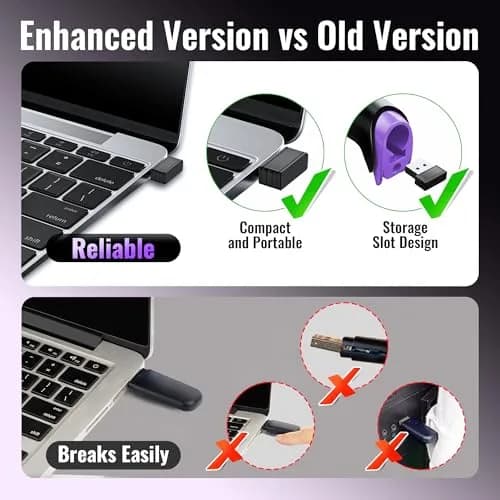 Tera 1D Wireless Laser Barcode Scanner 5100 Purple, 328 ft Range | Plug-and-Play USB & 2.4GHz Wireless thumbnail 3