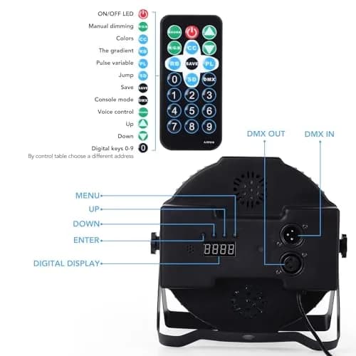 Litake DJ Par Lights, RGB 36 LED Stage Lights Sound Activated,Remote & DMX Controlled, 8 Pack | RGB 36 LEDs for Party & Events thumbnail 3