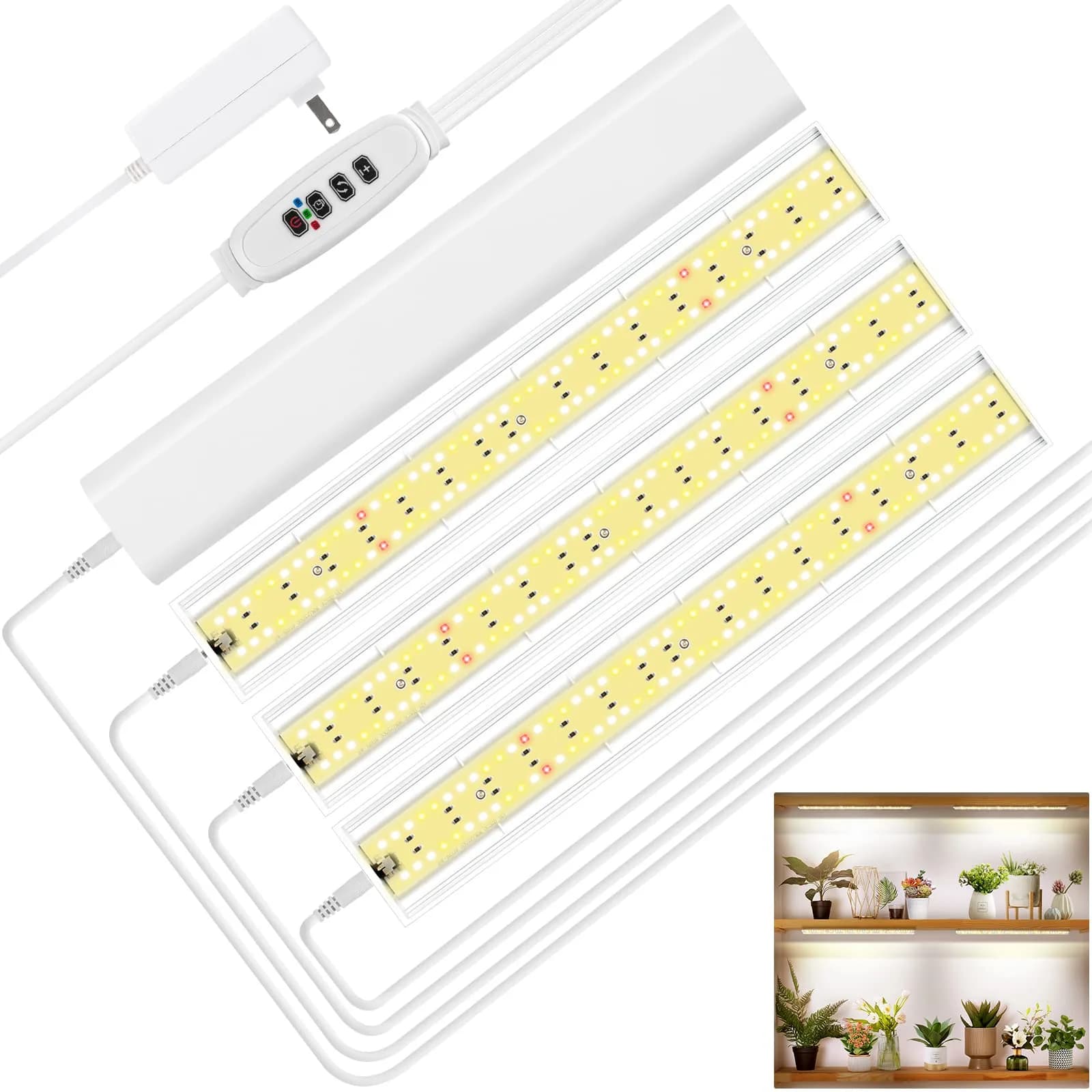 FOXGARDEN Full Spectrum Grow Light Strip 4 Pack | 384 LED Plant Lamp with Timer & Dimmable Brightness - main product image