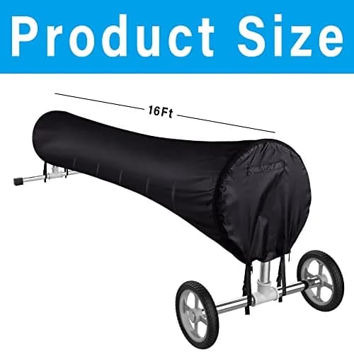 Tlswshsy 16 FT Solar Reel Cover for Swimming Pools | Heavy Duty Woven Polyethylene with Velcro Straps thumbnail 2